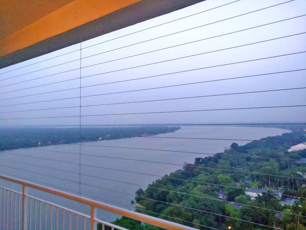 Balcony Invisible Grill installed in a Bengaluru home